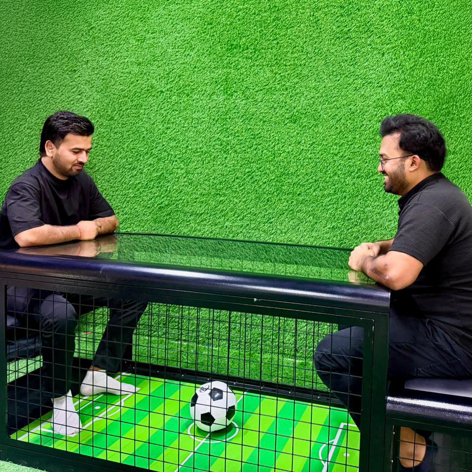 Interactive Football Table for event rentals in Dubai, featuring digital scoring and sleek design for corporate parties, fan zones, and arcade game entertainment.